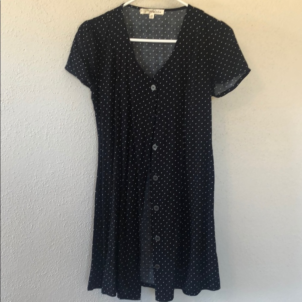 Black polka-dot dress